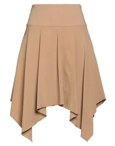 Mariella Rosati Woman Mini Skirt Camel Size 6 Viscose, Wool, Elastic Fibres In Neutral