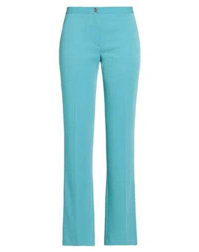 Mariella Rosati Woman Pants Turquoise Size 6 Polyester, Elastane In Blue
