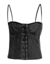 Mariella Rosati Woman Top Black Size 10 Polyester, Wool, Elastane, Acrylic In Black
