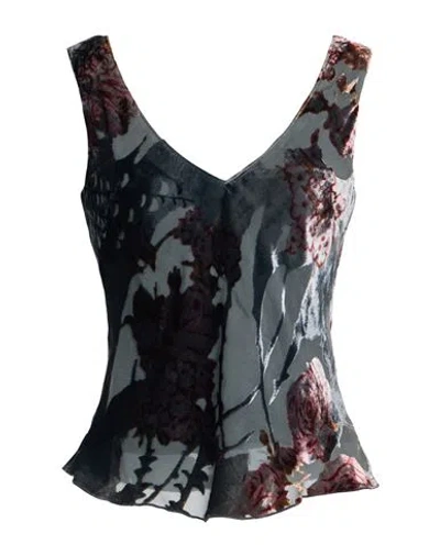 Mariella Rosati Woman Top Grey Size 10 Viscose, Silk In Gray
