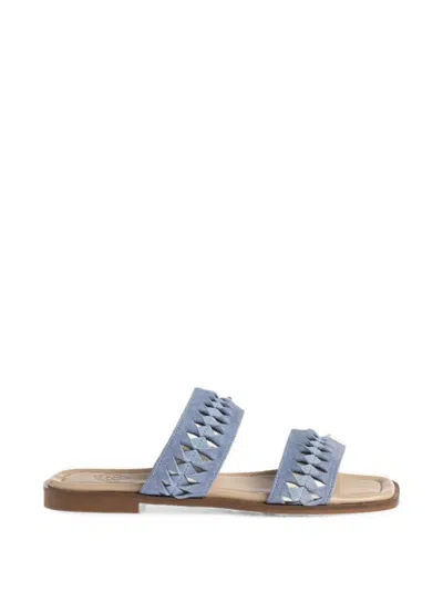 Marietta Chrousala Amaryllis Braided Leather Sandals In Blue