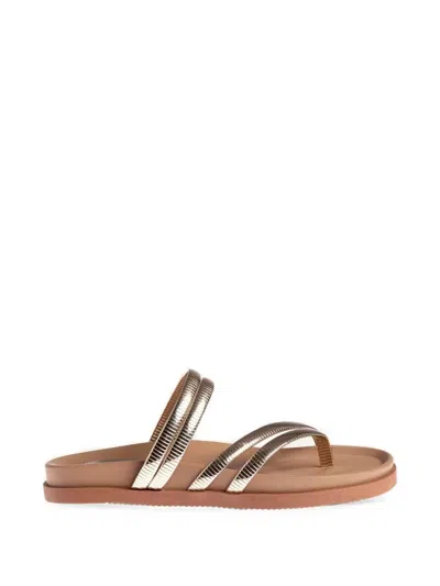 Marietta Chrousala Jota Metallic-straps Sandals In Gold