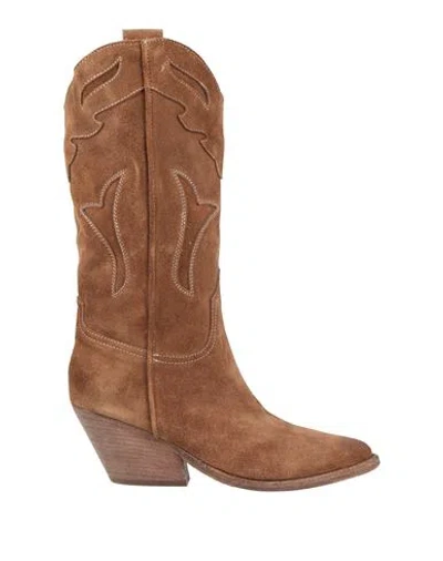 Mariga Woman Ankle Boots Camel Size 6 Calfskin In Sand