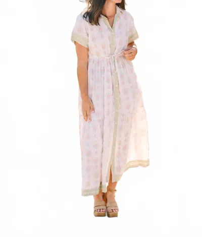 Marigold Belle Button Down Dress In Mint Julep In Multi
