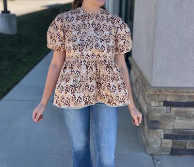 Marigold London Blouse In Chestnut Brown In Multi