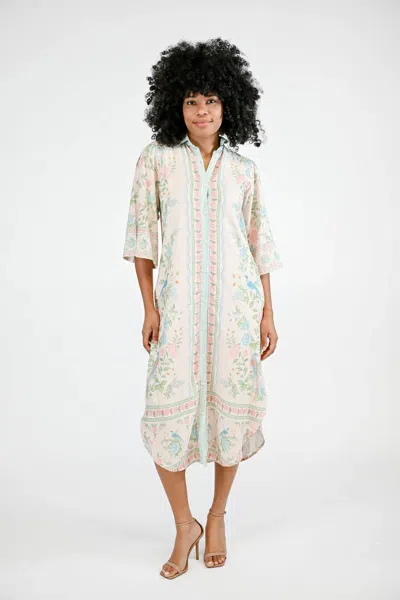Marigold Mardelle Midi Dress In Veranda Bloom In White