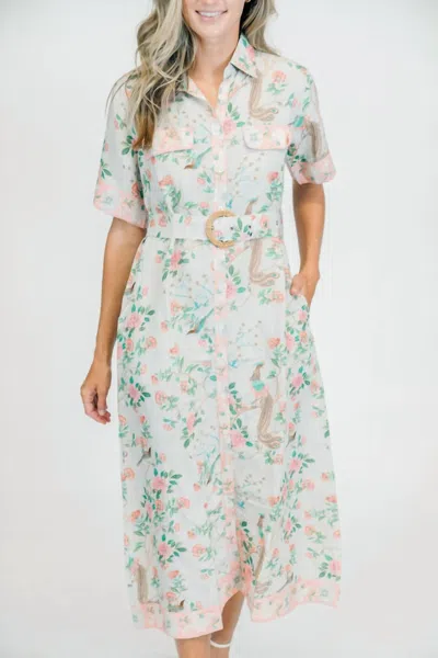Marigold Penelope Petite Feuille Dress In Beige In Multi