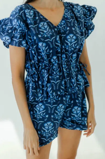 Marigold Rylie Short In Vista Blue In Multi