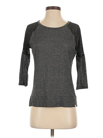 Pre-owned Marika 3/4 Sleeve Top Gray Crew Neck Tops