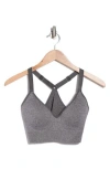 Marika Ariel Racerback Seamless Sports Bra In Heather Charcoal