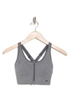 Marika Ava Zip-up Bra In Heather Charcoal