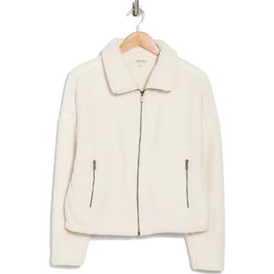 Marika Blair Faux Shearling Zip Jacket In Neutral
