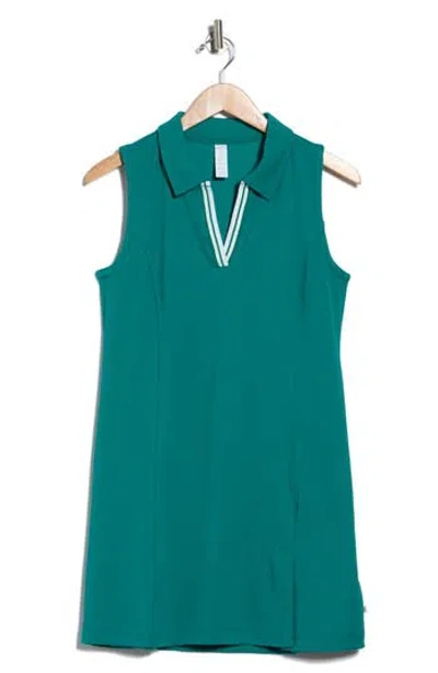 Marika Callan Sleeveless Polo Minidress In Green