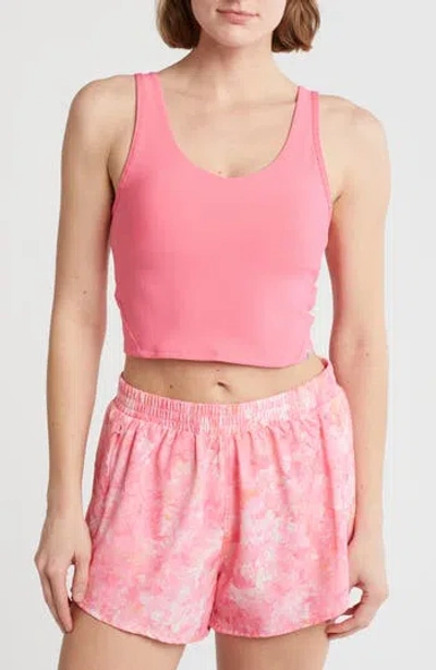Marika Cate Ribbed Longline Sports Bra In Pink Lemonade