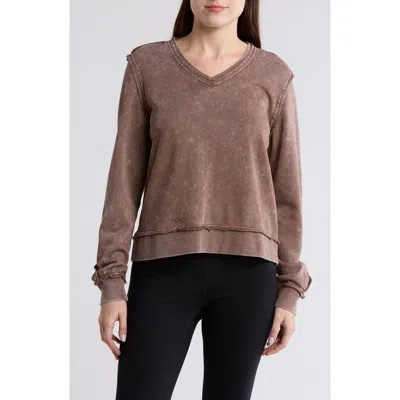 Marika Cora Washed Pullover In Peppercorn