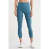 Marika Drew High Waist Crop Pocket Leggings In Blue