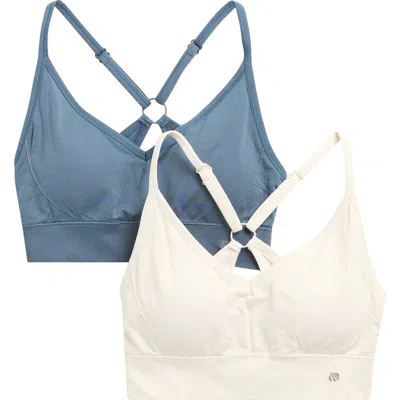 Marika London 2-pack Low Impact Seamless Sports Bras In Blue