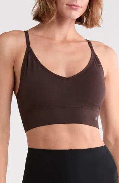 Marika London Keyhole Racerback Sports Bra In Black Coffee
