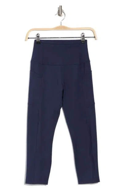 Marika Malina Pocket Capri Leggings In Blue