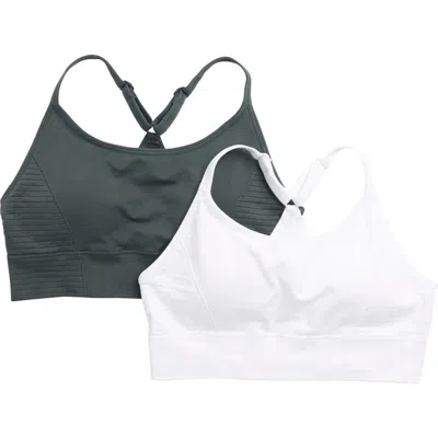 Marika Mary Jane 2-pack Sports Bras In Urban Chic/white