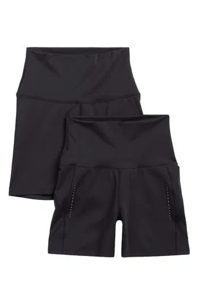 Marika Misha 2-pack High Waist Active Shorts In Black