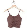 Marika Paige Longline Ruched Bralette In Peppercorn