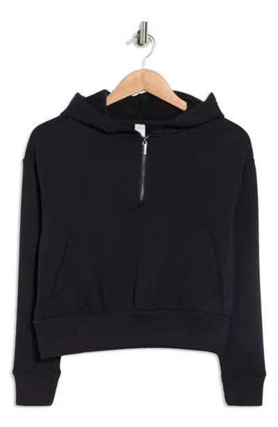 Marika Roxie Crop Quarter Zip Hoodie In Black