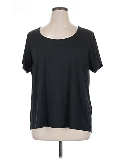 Pre-owned Marika Short Sleeve Top Black Scoop Neck Tops