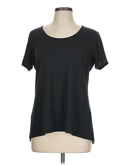 Pre-owned Marika Short Sleeve Top Black Scoop Neck Tops