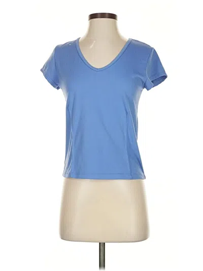 Pre-owned Marika Short Sleeve Top Blue V Neck Tops
