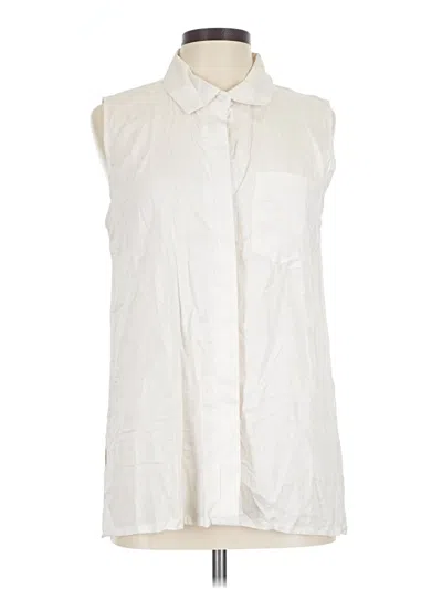 Pre-owned Marika Sleeveless Button Down Shirt In Ivory