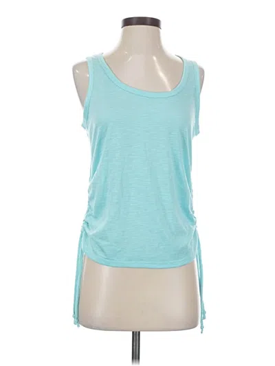 Pre-owned Marika Sleeveless Top Teal Scoop Neck Tops In Blue