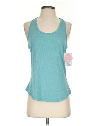 Marika Tank Top Teal Halter Neckline Tops In Blue