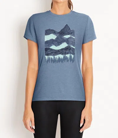 Marika Willow Short Sleeve Tee In Denim Mountains In Blue