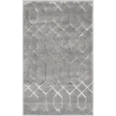 Marilyn Monroe Glam Geometric Gray Silver Area Rug