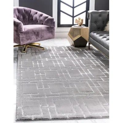 Marilyn Monroe Glam Geometric Gray Silver Area Rug