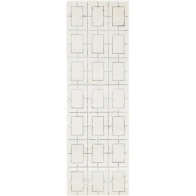 Marilyn Monroe Glam Geometric White Silver Area Rug In White;silver