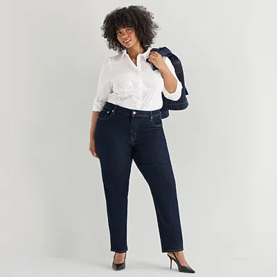 Marilyn Monroe Womens Plus Highest Rise Slim Fit Jean In Blue