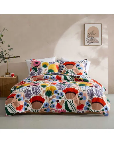 Marimekko 200 Thread Count Ojakellukka 100% Cotton Percale Duvet Cover Set In Multi