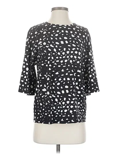 Pre-owned Marimekko 3/4 Sleeve Top Black Boatneck Tops