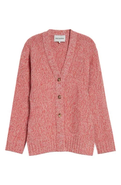 Marimekko Aamu Unikko Wool Cardigan In Pink