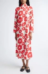 Marimekko Aikakausi Long Sleeve Midi Shift Dress In Multi