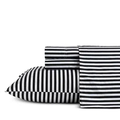 Marimekko Ajo Cotton Percale Four Piece Sheet Set, Full In Black