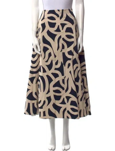 Pre-owned Marimekko Animal Print Midi Length Skirt In Neutral