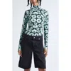 Marimekko Armas Tumma Floral Turtleneck Top In Green