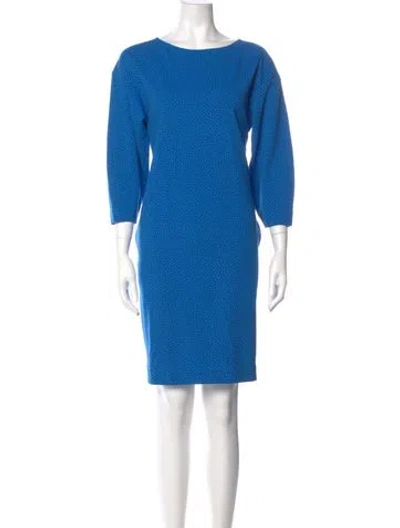 Pre-owned Marimekko Bateau Neckline Knee-length Dress In Blue