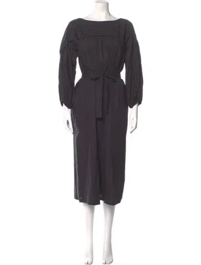 Pre-owned Marimekko Bateau Neckline Midi Length Dress W/ Tags In Gray