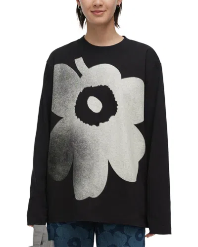 Marimekko Biitti Unikko Placement Kioski Jersey Shirt In Black