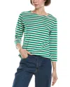 Marimekko Boatneck Slim T-shirt In Green