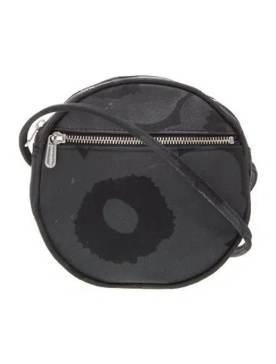 Pre-owned Marimekko Canvas Crossbody Bag In Black